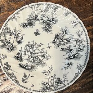 Country English Churchill Toile black and white dinner plate- replacement